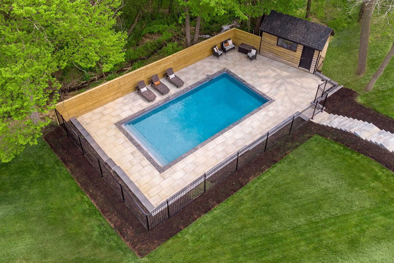 Birds eye view of pool