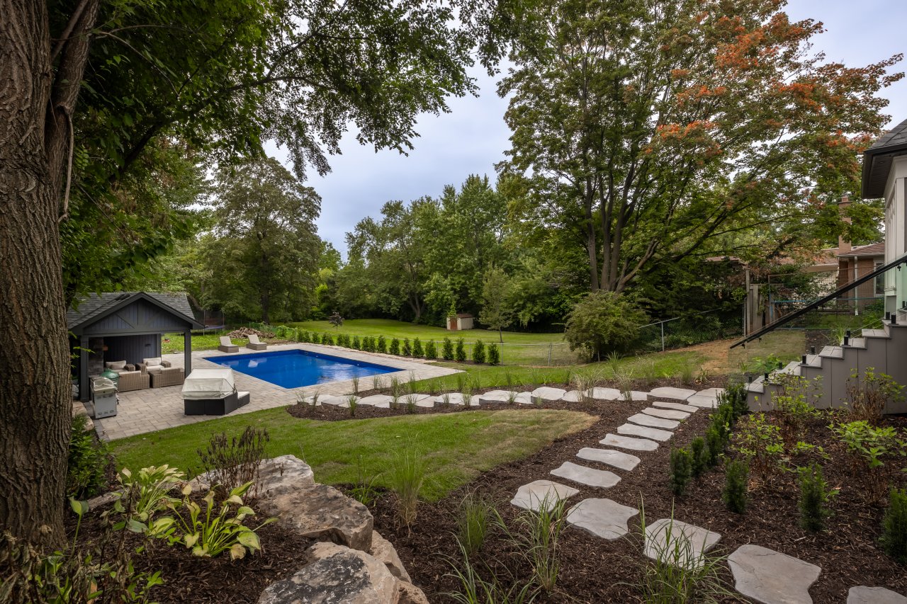 Backyard path to the pool