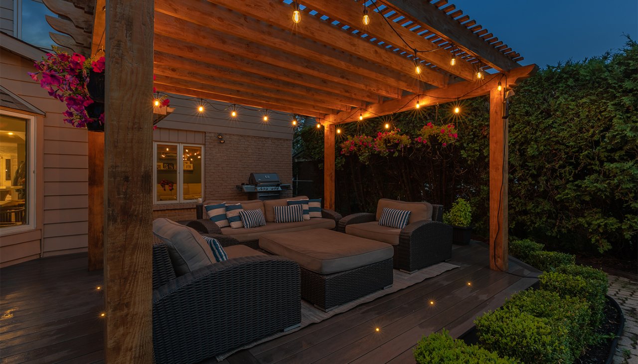 Backyard pergola