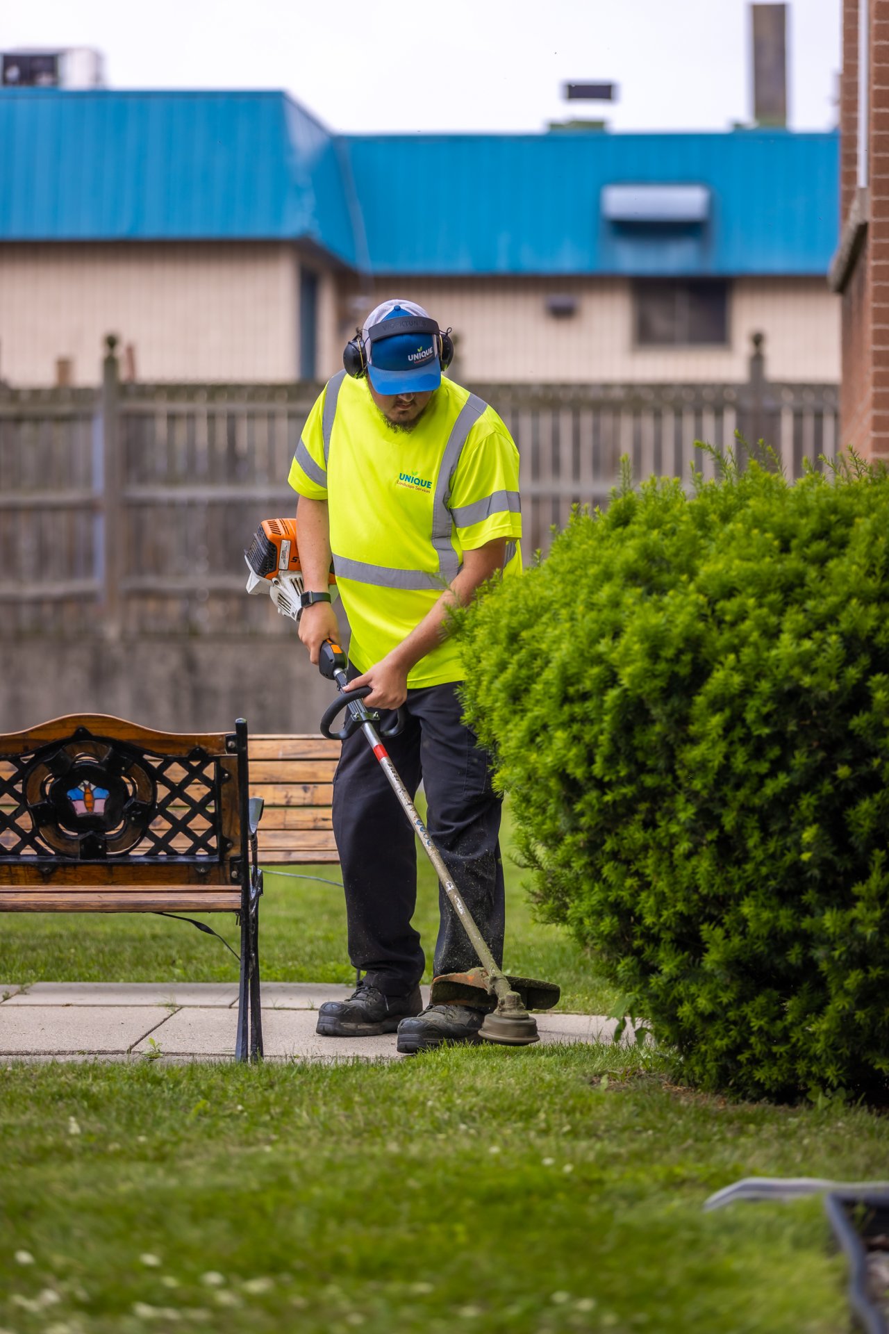 A crew member weed wracking